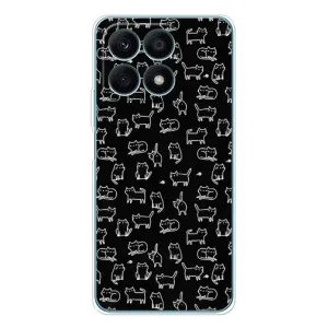 Чехол с принтом для Huawei Honor X8a (AlphaPrint) Модные коты (Меленькие котики)