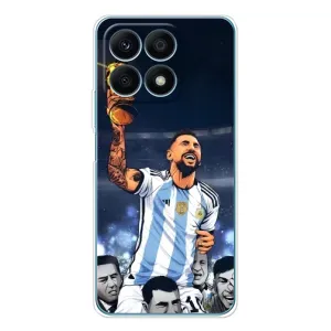Чехлы для Huawei Honor X8a (Leo чемпион) (AlphaPrint) (Месси с кубком)