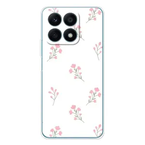 Чехол с розовым рисунком для Huawei Honor X8a (Розовые цветы)