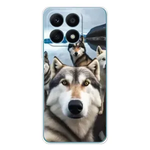 Чехол с Хаски для Huawei Honor X8a - (AlphaPrint) (Селфи ХАски)
