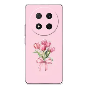 Чехол с розовым рисунком для Huawei Honor X9c (Букет цветов)