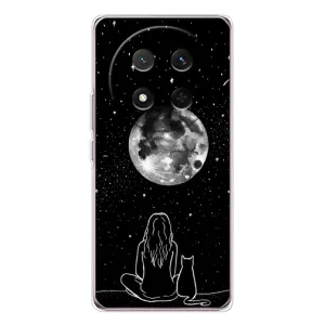 Чехол с рисунком кот на Huawei Honor X9c (Девушка с котом)