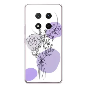 Силиконовый чехол с принтом в цветах на Huawei Honor X9c (Букет фиолетовая абстракция)