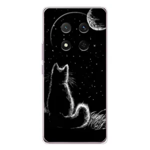 Чехол с принтом для Huawei Honor X9c (AlphaPrint) Модные коты (Котик и луна)