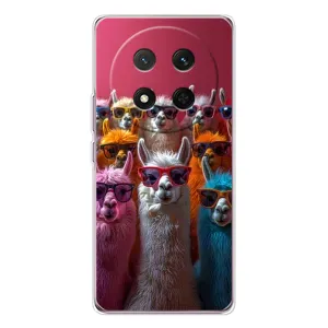Чехол с принтом стильные животные для Хонор X9с (Ламы в очках)