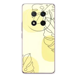 Силиконовый чехол с принтом в цветах на Huawei Honor X9c (Желтая монстера арт)