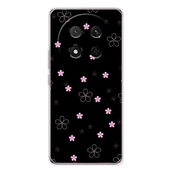 Чехол с принтом «Розовые цветы на черном» для Huawei Honor X9c