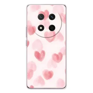 Чехол с розовым рисунком для Huawei Honor X9c (Розовые сердечки)