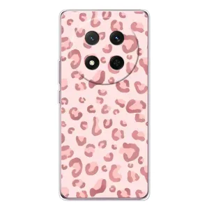 Чехол с розовым рисунком для Huawei Honor X9c (Розовый леопард)
