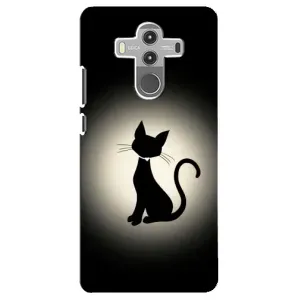 Чехол с принтом для Huawei Mate 10 Pro (AlphaPrint) Модные коты (Силуэт котика)