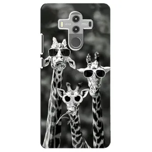 Силиконовый чехол с КАРТИНКАМИ лето для Huawei Mate 10 Pro (AlphaPrint) (Жирафы в очках)