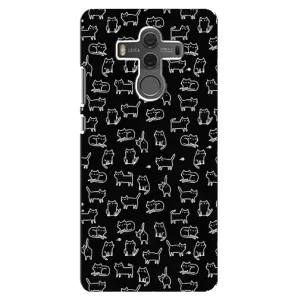 Чехол с принтом для Huawei Mate 10 (AlphaPrint) Модные коты (Меленькие котики)