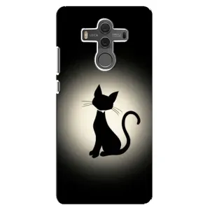 Чехол с принтом для Huawei Mate 10 (AlphaPrint) Модные коты (Силуэт котика)