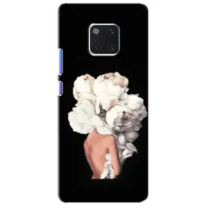 Чехлы (ART) Цветы на Huawei Mate 20 Pro, LYa-l09, LYA-L29 (VPrint) (Белые цветы)