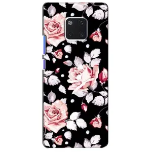 Чехлы с Цветами для Huawei Mate 20 Pro, LYa-l09, LYA-L29 (VPrint) (Цветочки на черном)