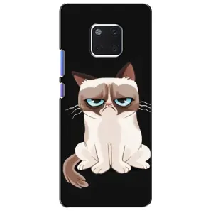 Чехол с принтом для Huawei Mate 20 Pro, LYa-l09, LYA-L29 (AlphaPrint) Модные коты (Грустный кот)