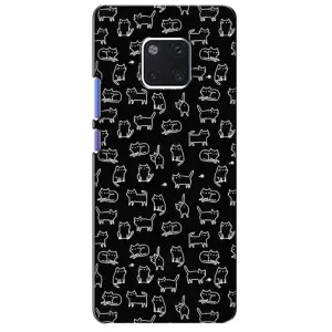 Чехол с принтом для Huawei Mate 20 Pro, LYa-l09, LYA-L29 (AlphaPrint) Модные коты (Меленькие котики)