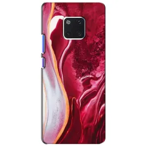 Чехол для Хуавэй Матэ 20 Про - с принтом (Дизайнерские) (AlphaPrint) (Мрамор красный)