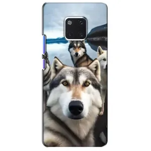 Чехол с Хаски для Huawei Mate 20 Pro, LYa-l09, LYA-L29 - (AlphaPrint) (Селфи ХАски)