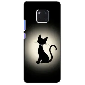 Чехол с принтом для Huawei Mate 20 Pro, LYa-l09, LYA-L29 (AlphaPrint) Модные коты (Силуэт котика)