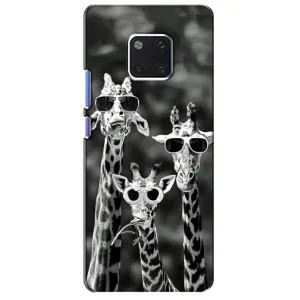Силиконовый чехол с КАРТИНКАМИ лето для Huawei Mate 20 Pro, LYa-l09, LYA-L29 (AlphaPrint) (Жирафы в очках)