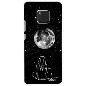 Чохол з малюнком кіт на Huawei Mate 20, HMA-L09, HMA-L29 (Дівчина з котом)
