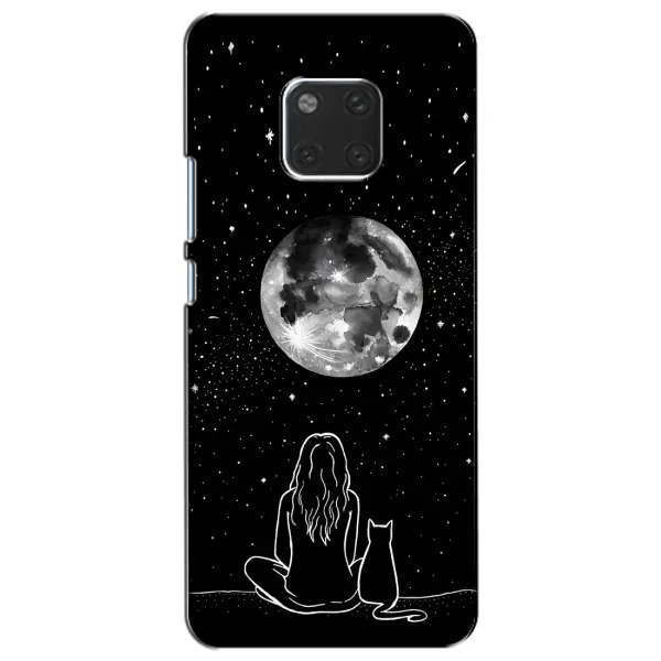 Чохол з принтом «Дівчина з котом» для Huawei Mate 20 (HMA-L09, HMA-L29)