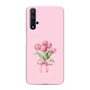 Чохол з розовим принтом для Huawei Nova 5T (Букет квітів)