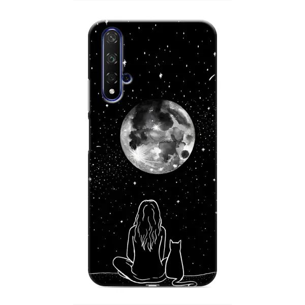Чохол з принтом «Дівчина з котом» для Huawei Nova 5T