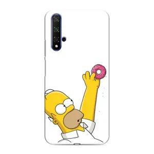 Чехол с Симпсонами для Huawei Nova 5T (VPrint) (Гомер с пончиком)