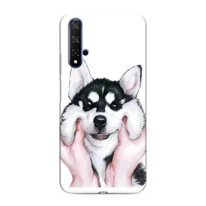 Чехол с Хаски для Huawei Nova 5T - (AlphaPrint) (Хаски улыбака)