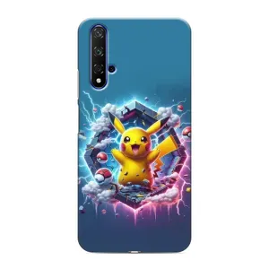 Чехол с Пикачу на Huawei Nova 5T (Лого Пикачу)