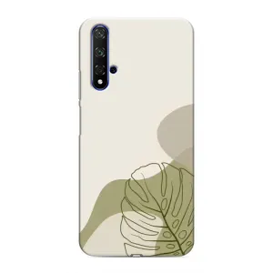 Силконовий чохол з принтом в квітах на Huawei Nova 5T (Зелена монстера дизайн)