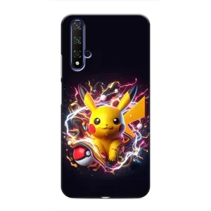 Чехол с Пикачу на Huawei Nova 5T (Пикачу с мячом)