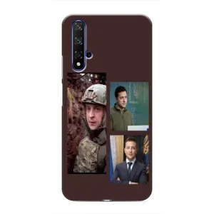 Чехол для Huawei Nova 5T (AlphaPrint - с принтом Зеленского) (Президент)