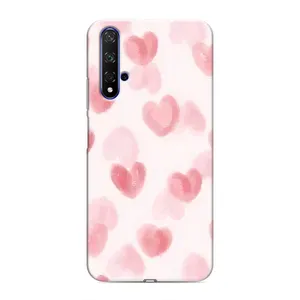 Чохол з розовим принтом для Huawei Nova 5T (Рожеві сердечки)