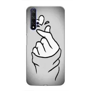 Чехол с принтом для Huawei Nova 5T (AlphaPrint - Знак сердечка) (Значок Love)