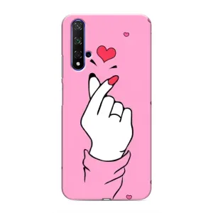 Чехол с принтом для Huawei Nova 5T (AlphaPrint - Знак сердечка) (Знак Love)