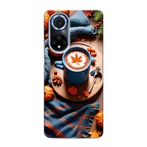 Чехол с уникальным дизайном «Осень с кофе» для Huawei Nova 9 SE (Кофе и тыковки)