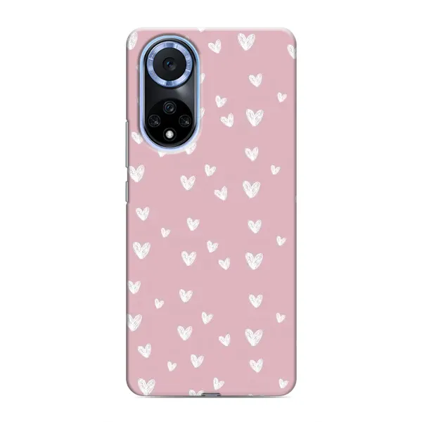 Чехол с принтом «Сердечки на розовом» для Huawei Nova 9 SE