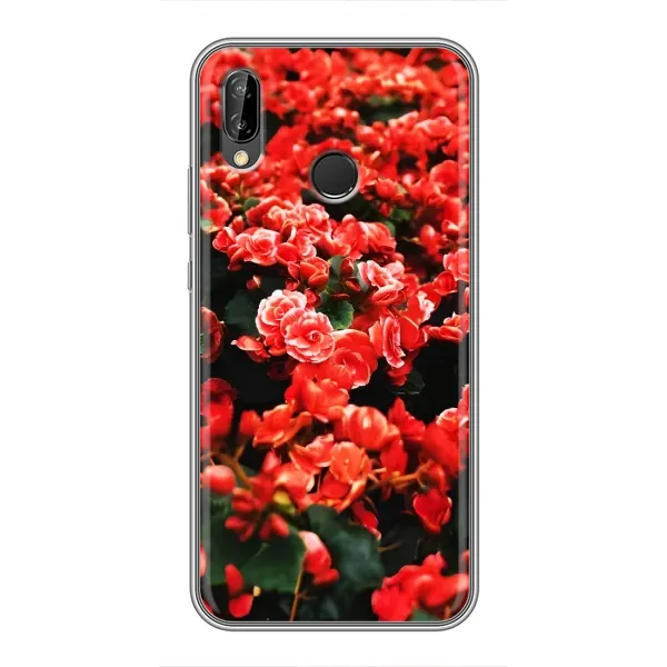 Чехол с принтом «Цветы красные» для Huawei P Smart 2019