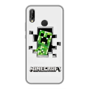 Чехол Майнкрафт на Huawei P Smart 2019 (AlphaPrint) Minecraft (крипер Майнкрафт)