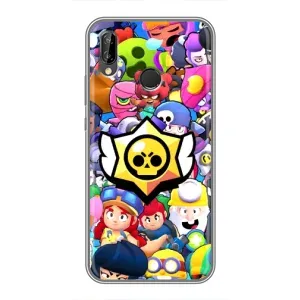 Чехол для Huawei P Smart 2019 Бравл Старс (VPrint) (Лого Brawl Stars)