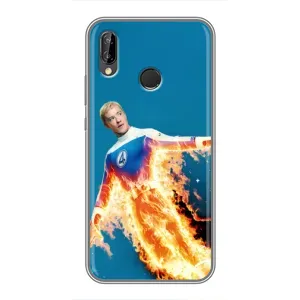 Чехол с принтом Фантастическая четверка для Huawei P Smart 2019 (Человек-факел в огне)