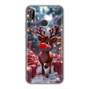 Яркий чехол для Huawei P Smart 2019 с Зимними Оленятами (Олень среди подарков)