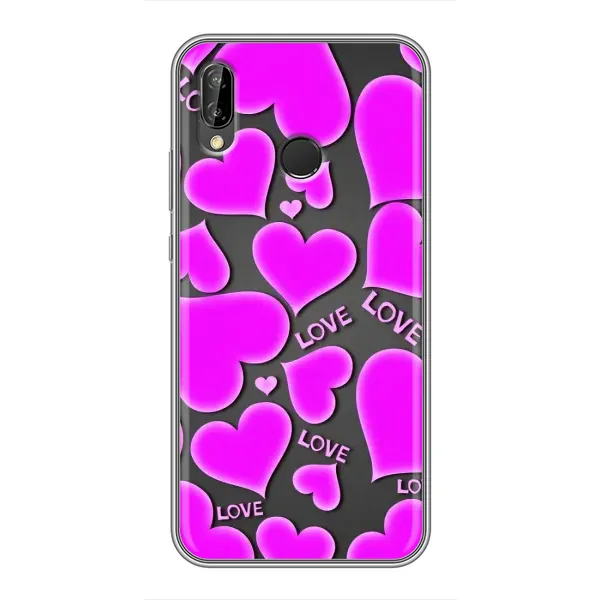 Чехол с принтом «Pink hearts» для Huawei P Smart 2019 Чехол с принтом «Pink hearts» для Huawei P Smart 2019