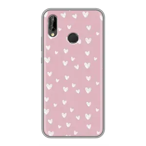 Чохол з розовим принтом для Huawei P Smart 2019 (Сердечки на рожевому)