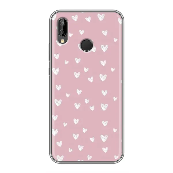 Чехол с принтом «Сердечки на розовом» для Huawei P Smart 2019
