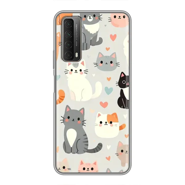 Чохол з принтом «Колаж котів» для Huawei P Smart 2021