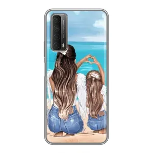 Чохол з друком для Huawei P Smart 2021 - (Мама з дитинкою) (AlphaPrint) (Мама з донькою)